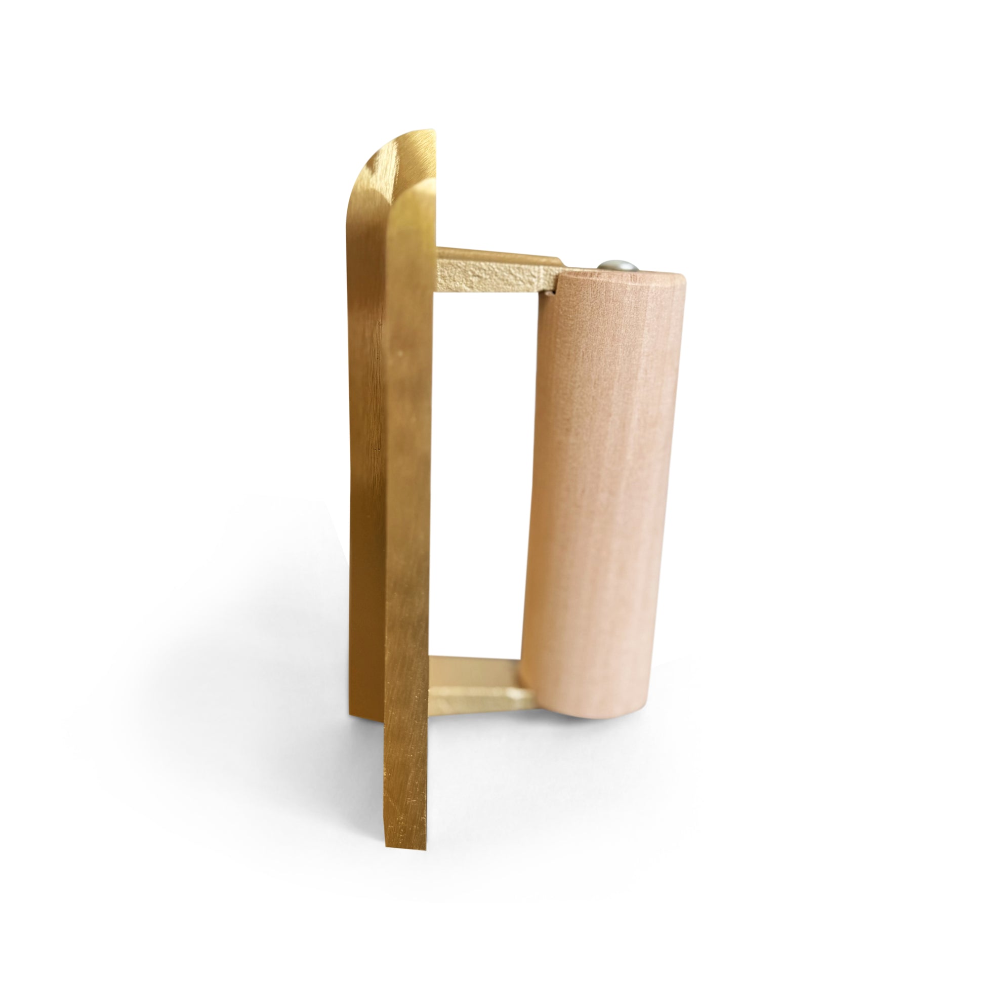 Bronze groover with wooden handle on a white background